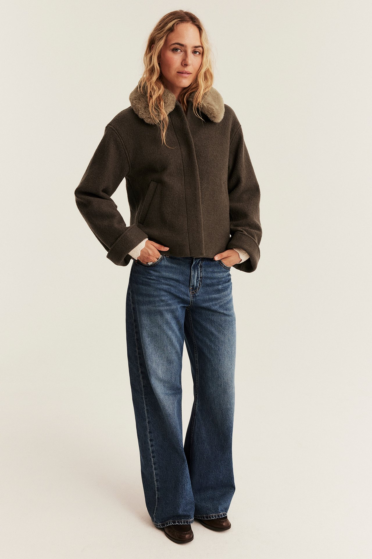 Short wool jacket Newbie Woman - Brown - 4