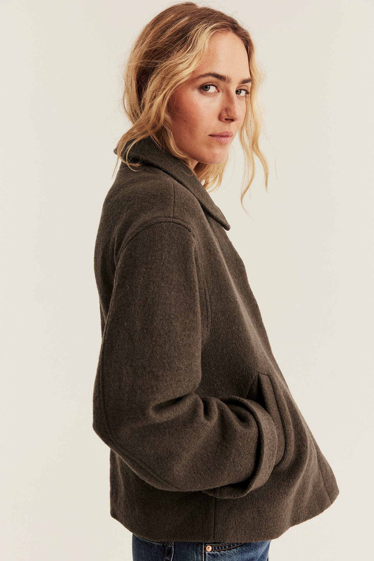 Short wool jacket Newbie Woman - Brown - 7