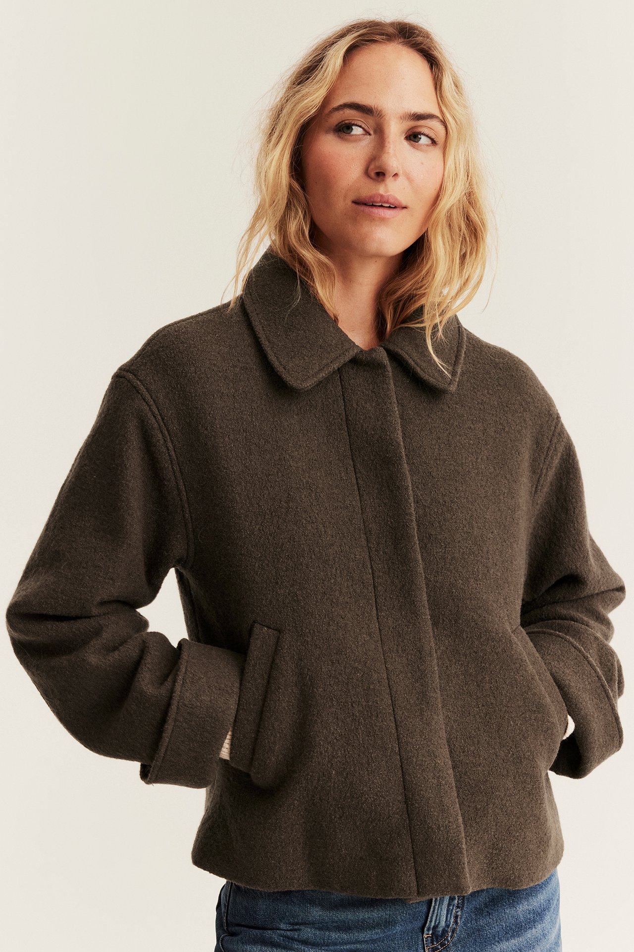 Short wool jacket Newbie Woman - Brown - 8