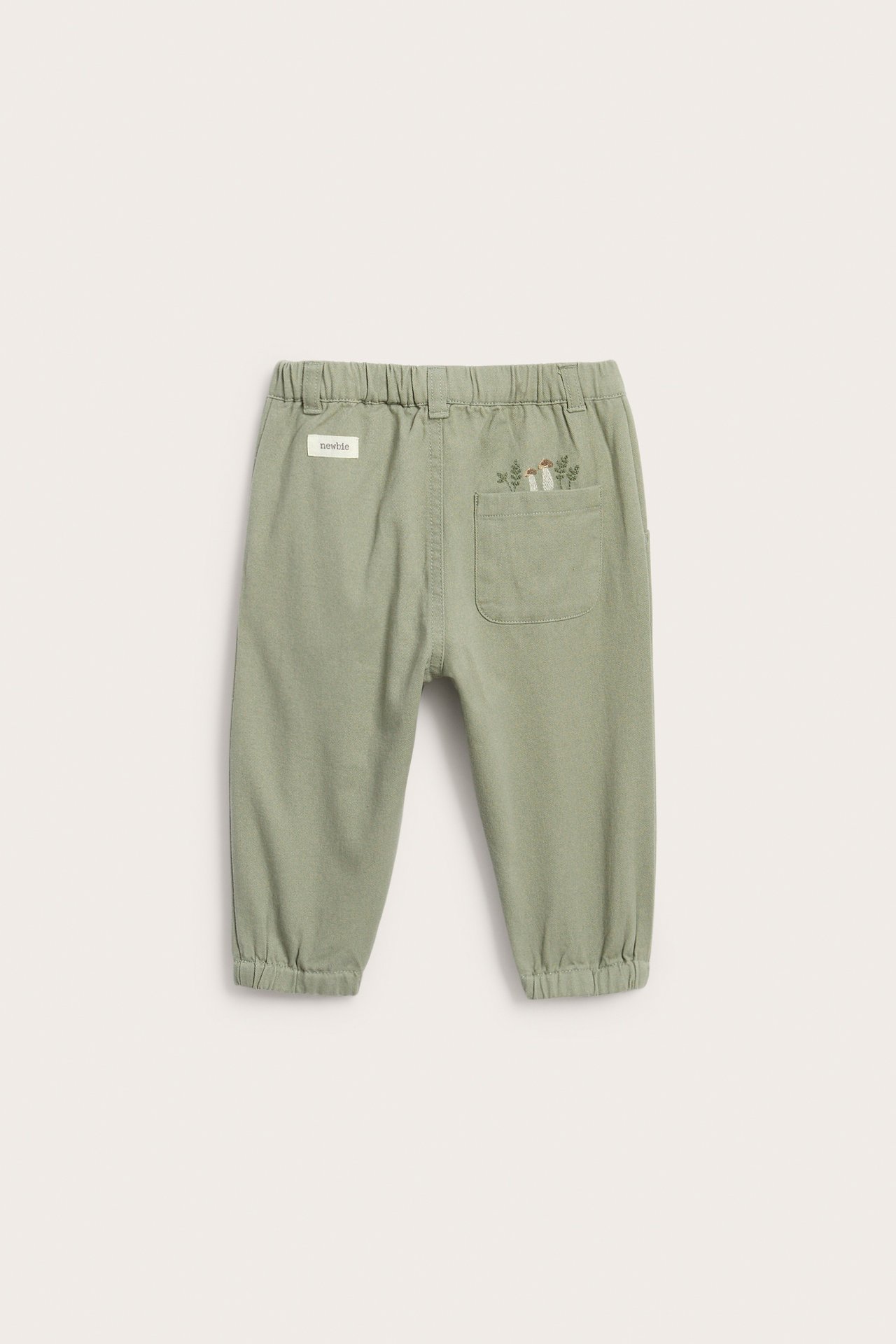 Pants with embroidery and pockets - Dark green - 5