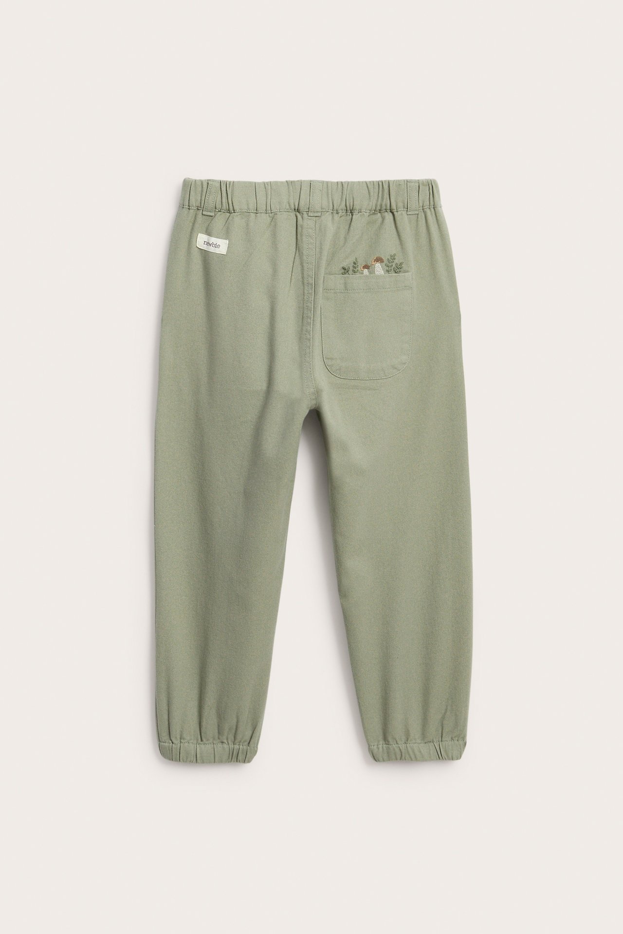 Pants with embroidered pocket - Dark green - 6