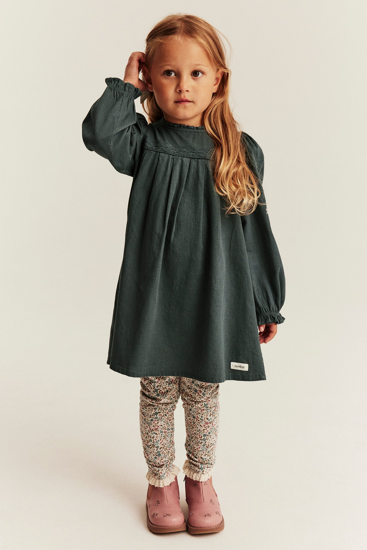 Dress with cross-stitch embroidery