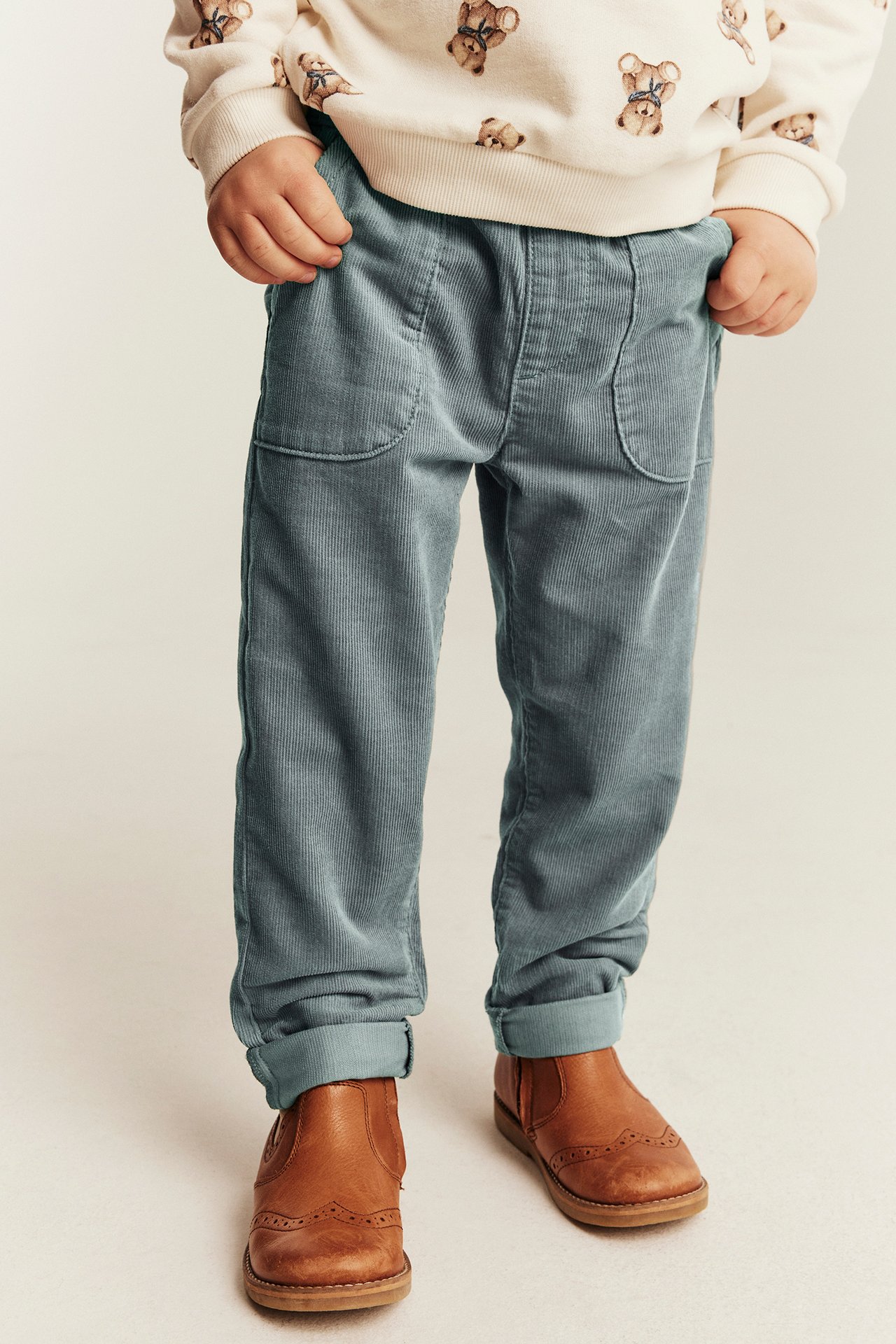 Elasticated corduroy trousers