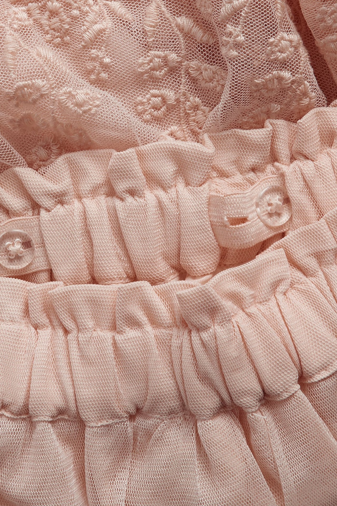 Mesh skirt with embroidery