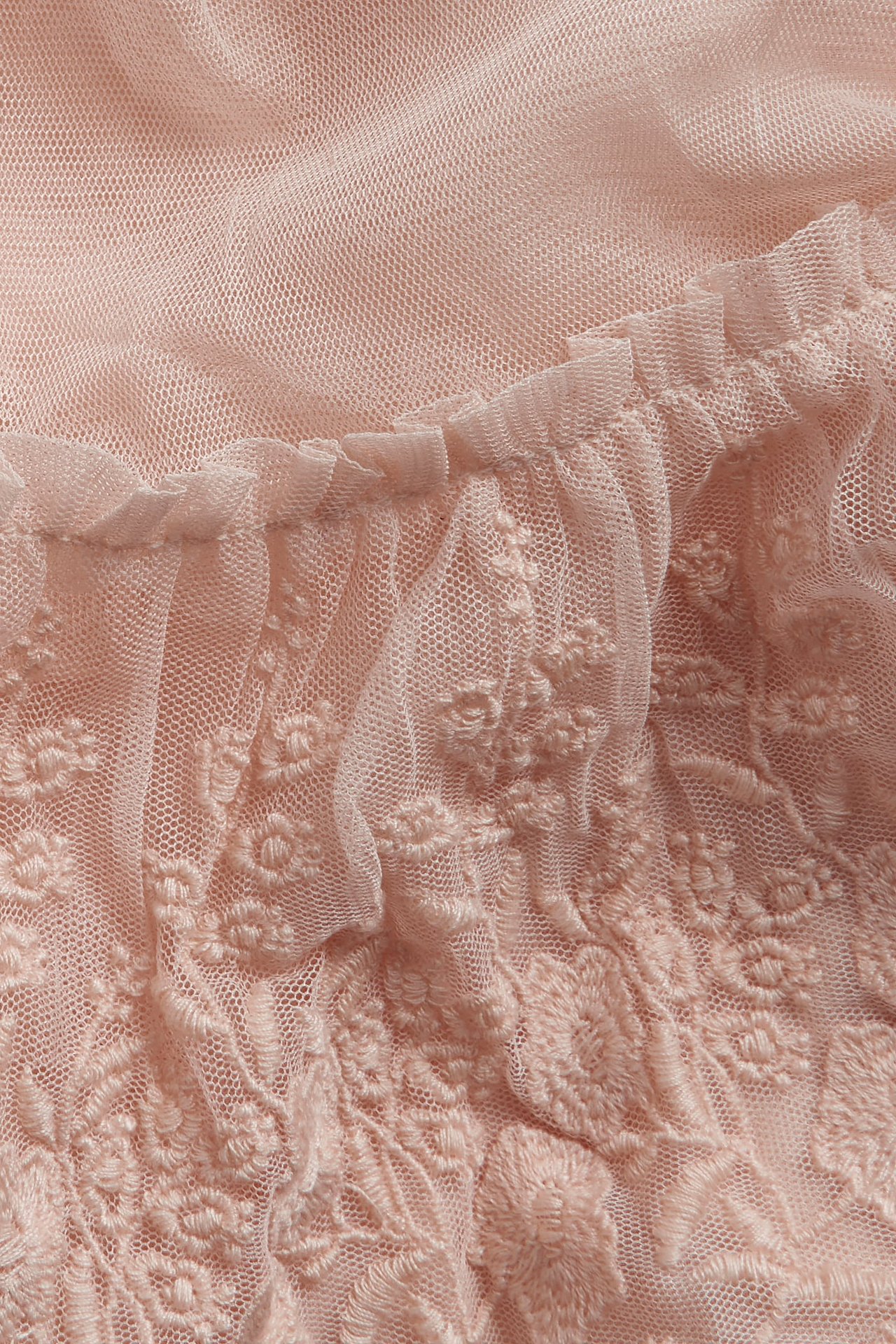 Mesh skirt with embroidery