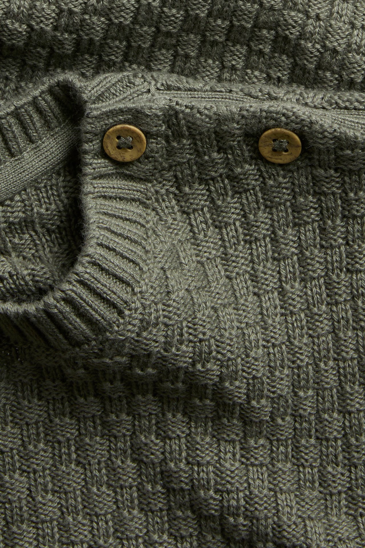 Pullover aus Strukturstrick - Dunkelgrün - 4