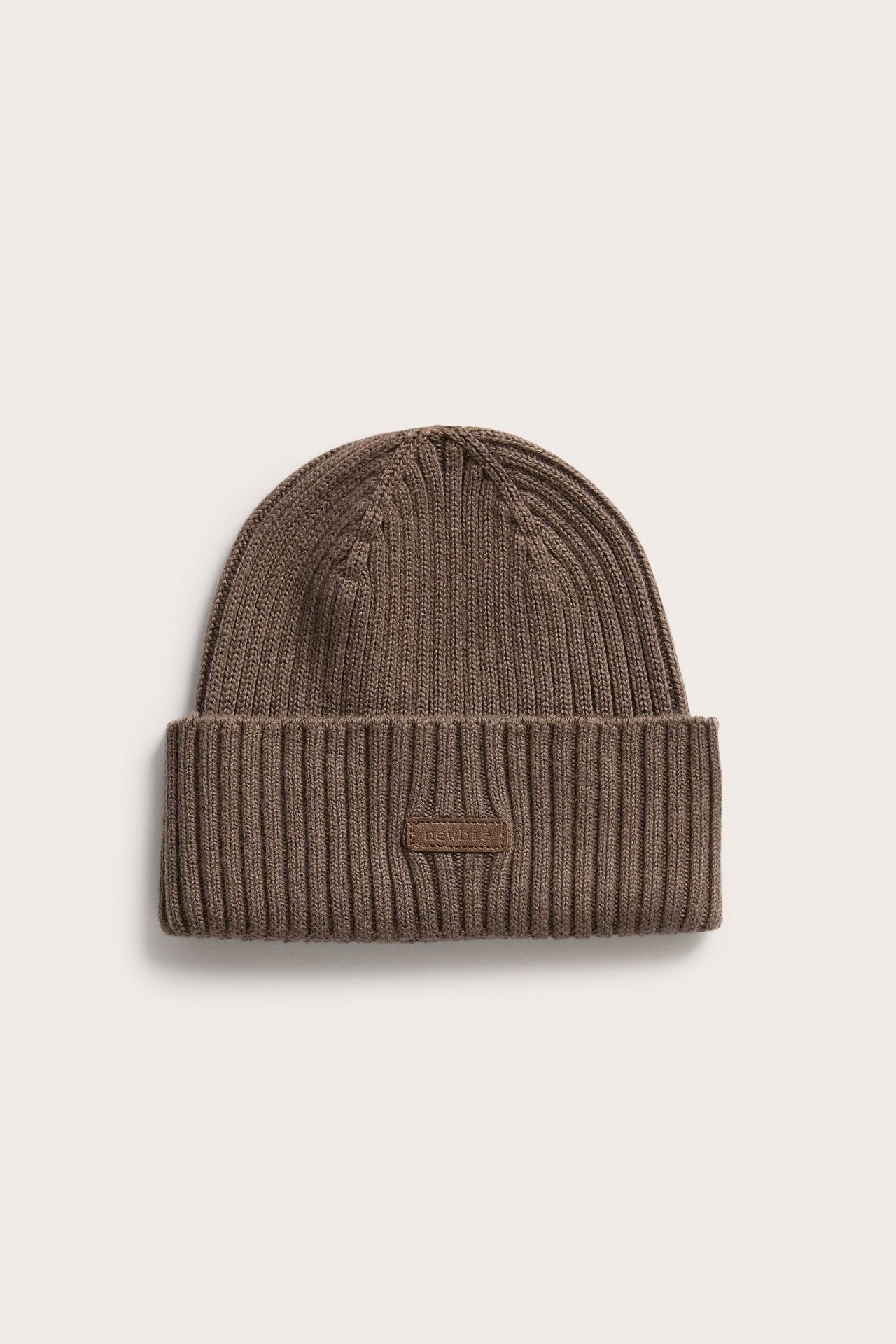 Ribbed knit beanie with folded brim