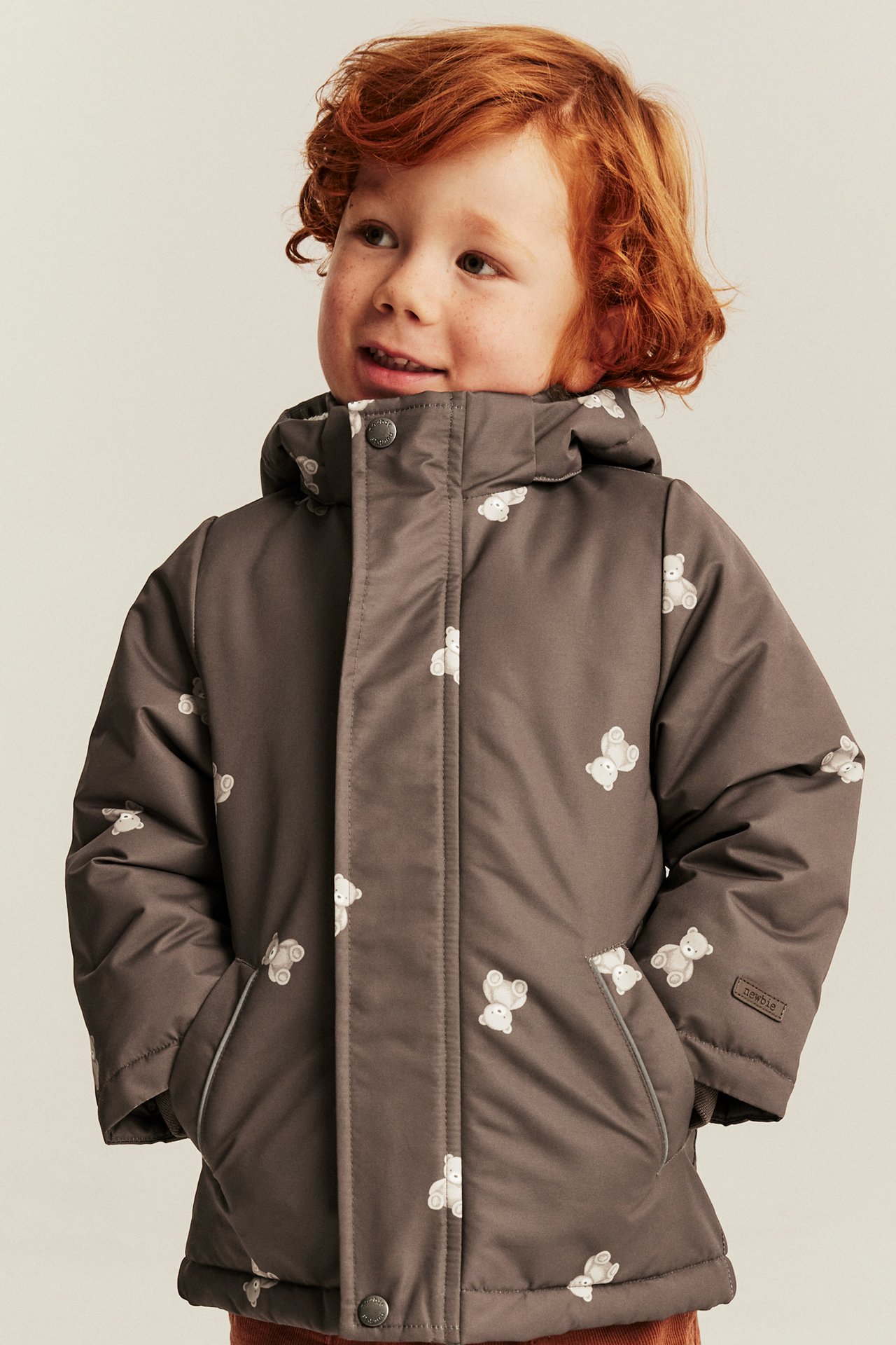 Jacket with teddy bear pattern