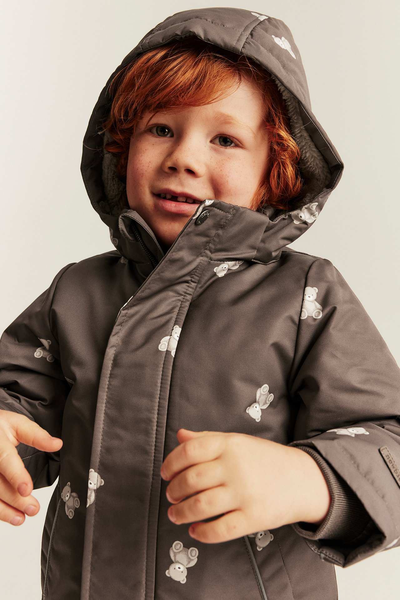 Jacke mit Teddybär-Muster - Dunkelbraun - 4