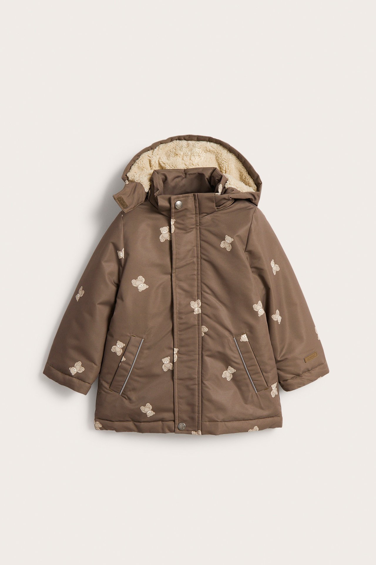 Jacket with teddy bear pattern