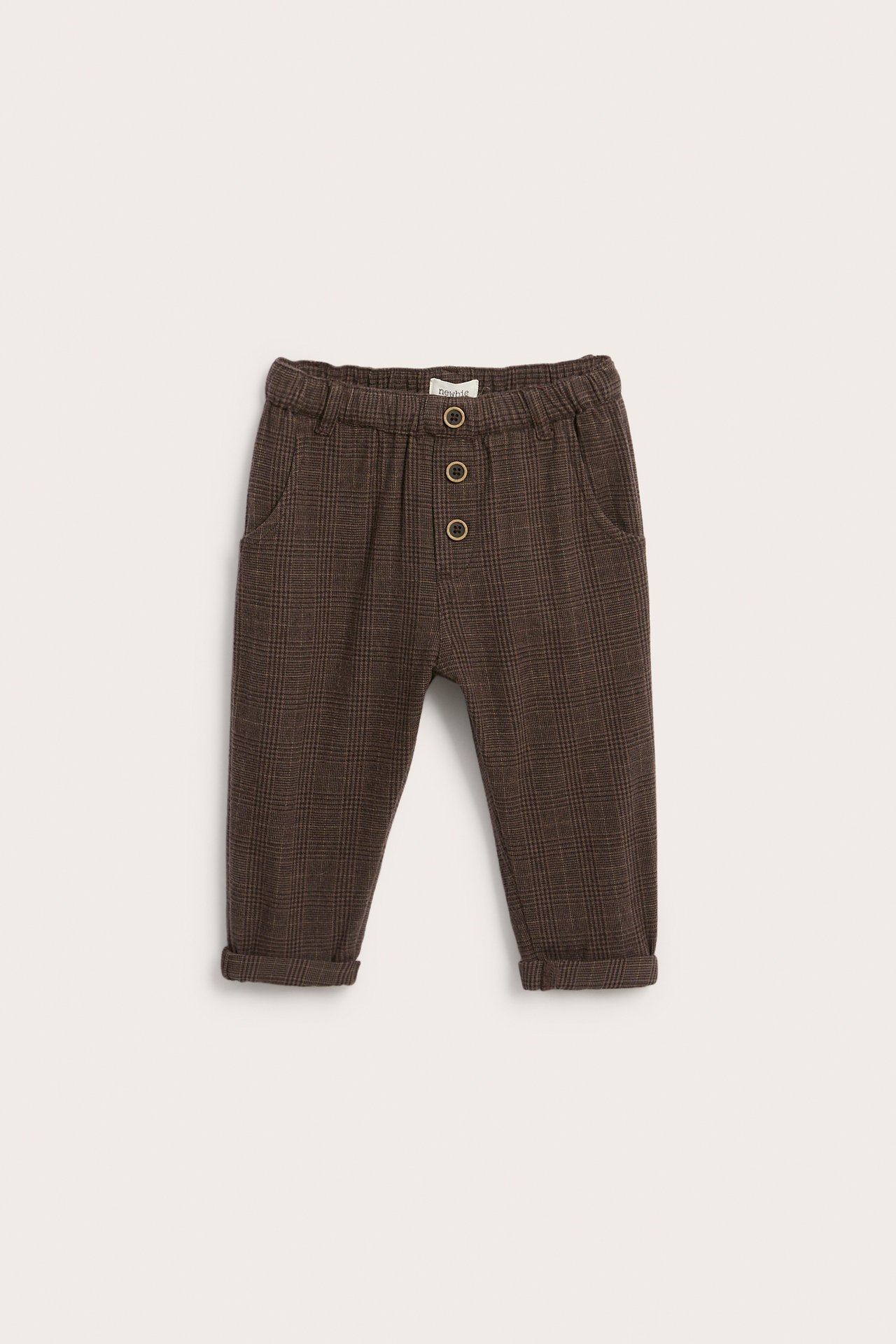 Woven pants with buttons
