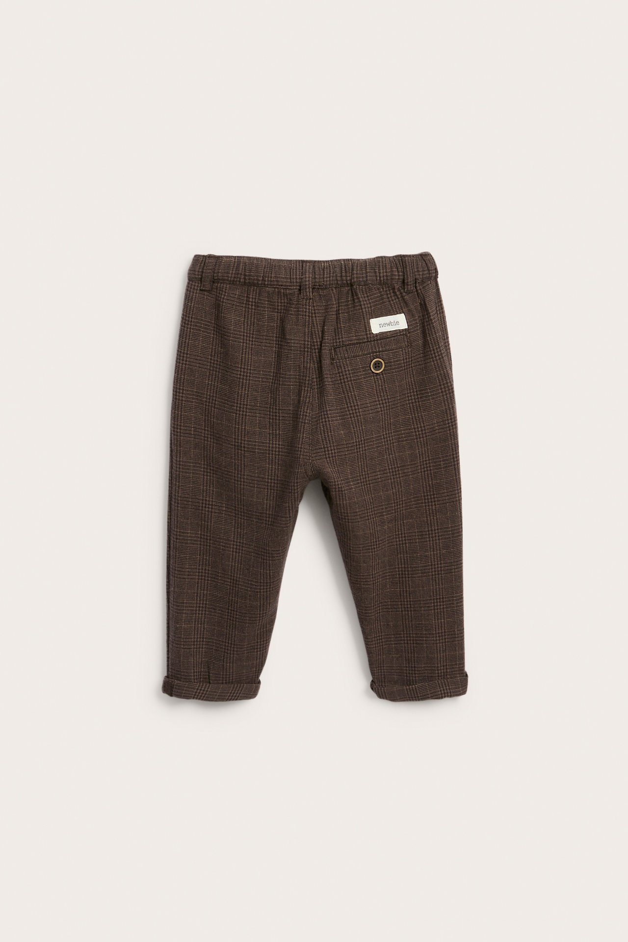 Woven pants with buttons - Brown - 4