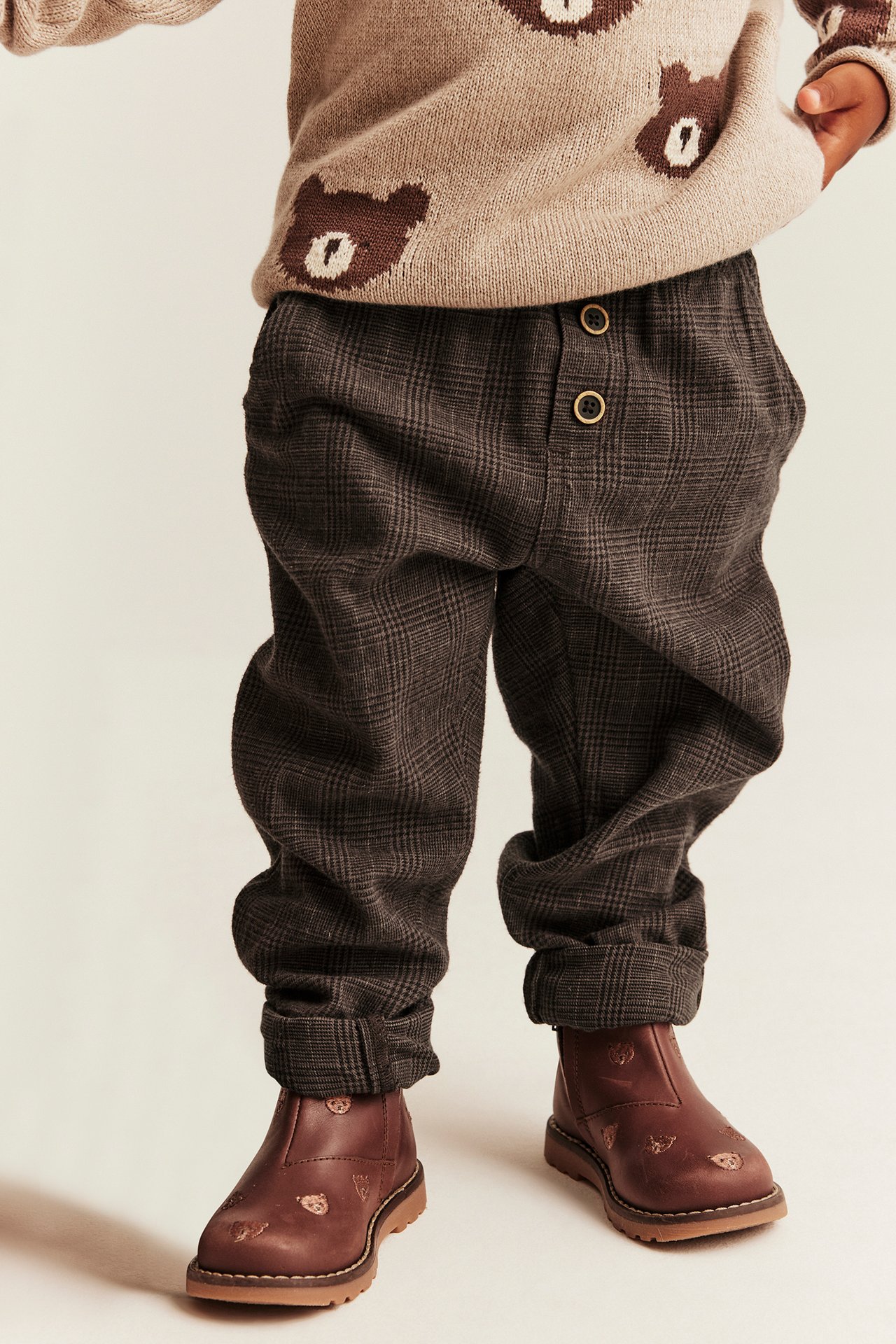 Twill pants with adjustable waist