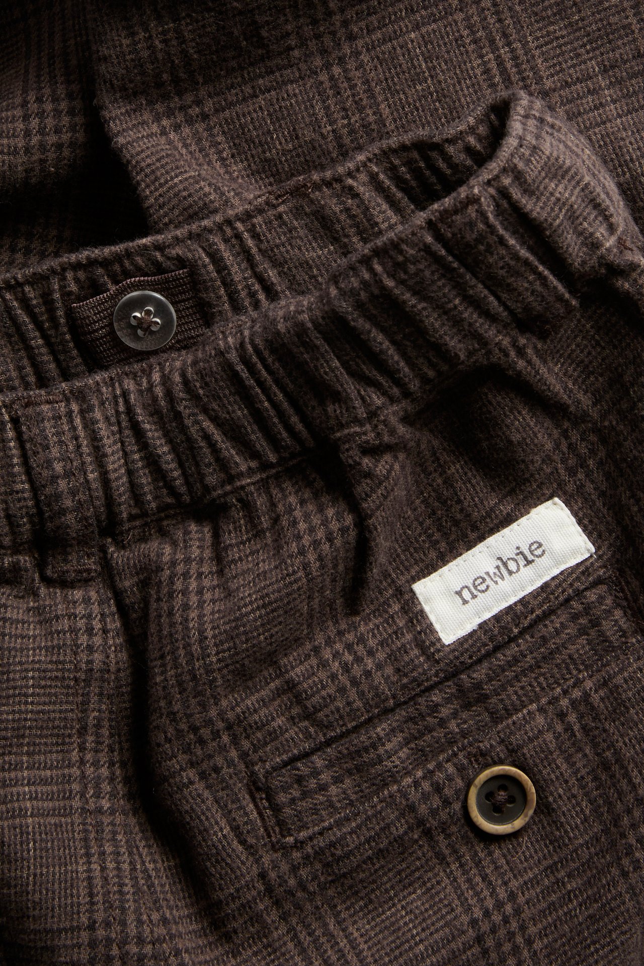 Twill pants with adjustable waist - Brown - 4