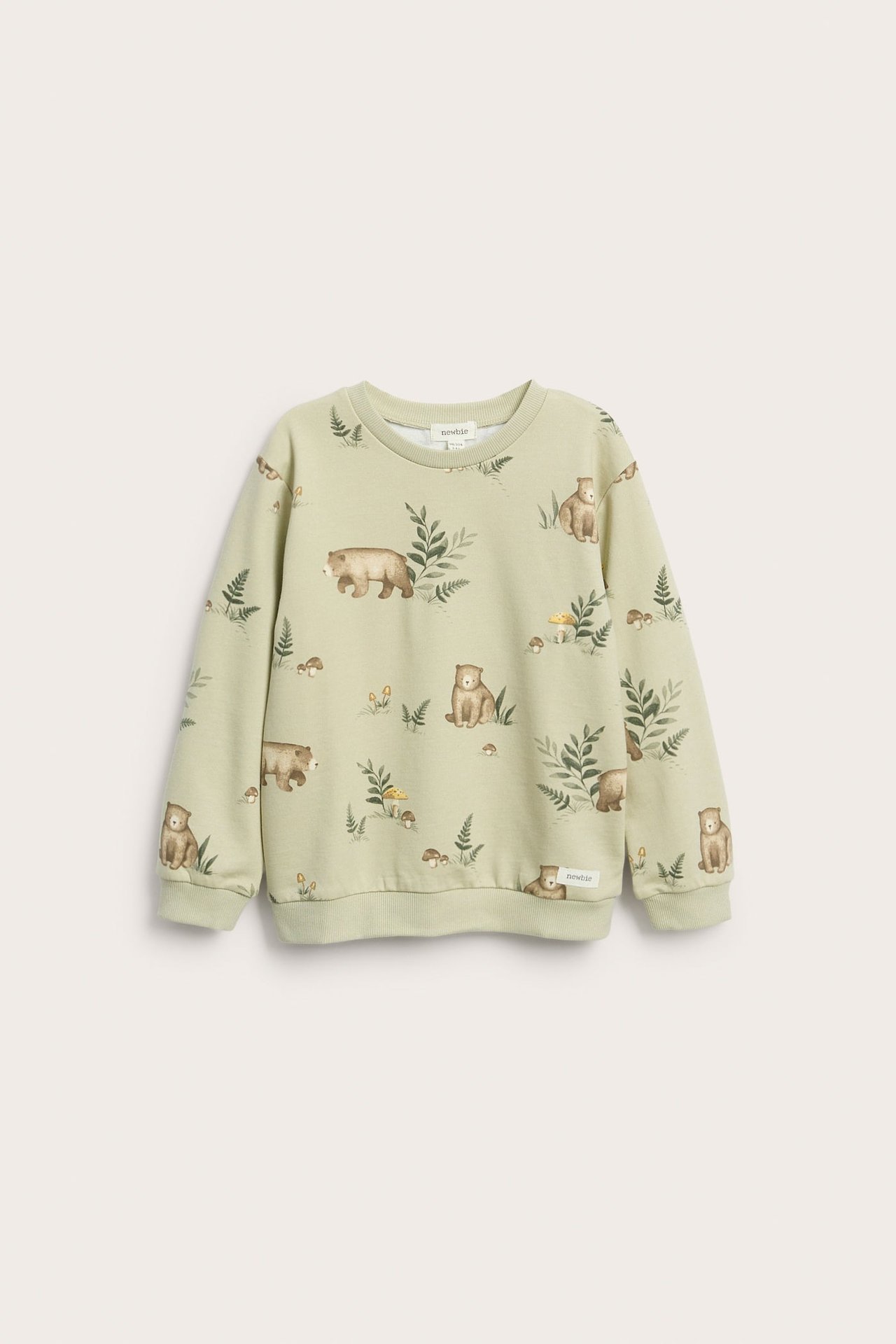 Sweatshirt mit Allover-Muster und Rippbündchen - Hellgrün - 2