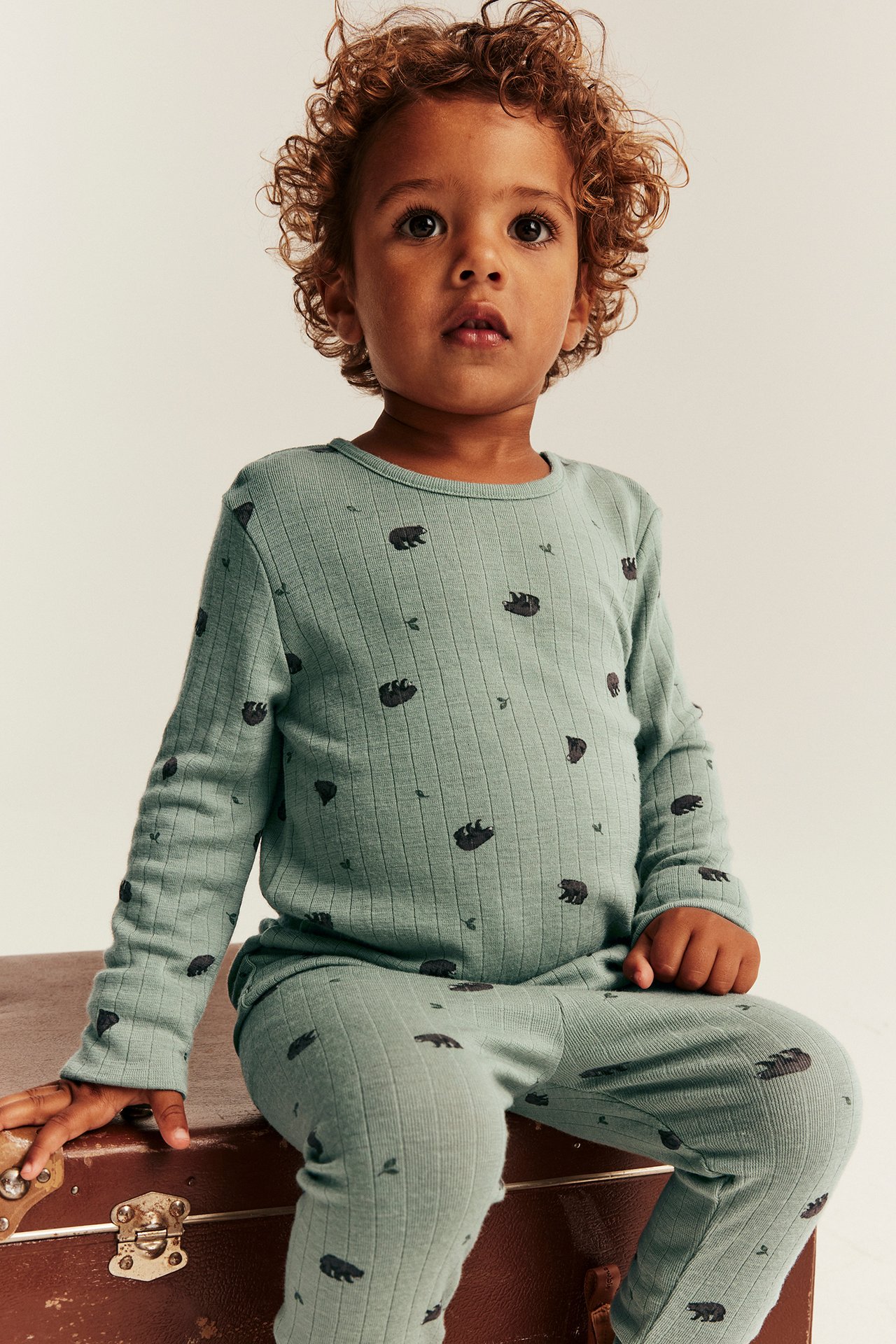 Patterned long–sleeve wool top
