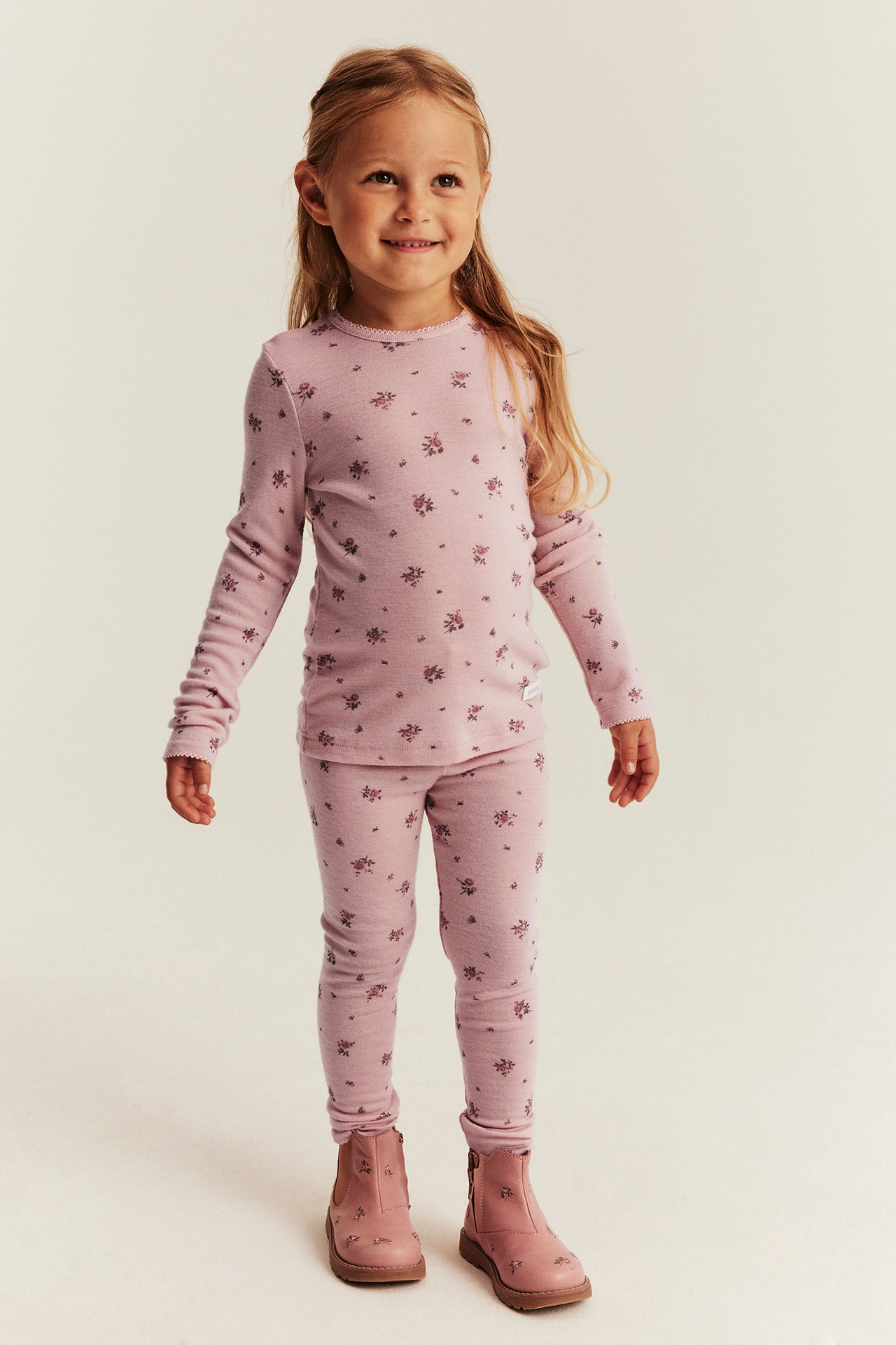 Geblümte Leggings aus Wolle