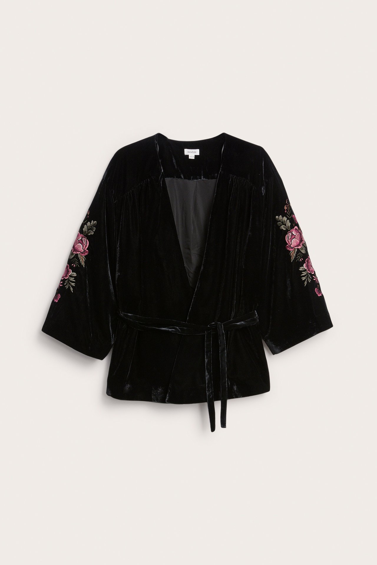 Samtbluse mit Stickerei Newbie Woman - Schwarz - 7