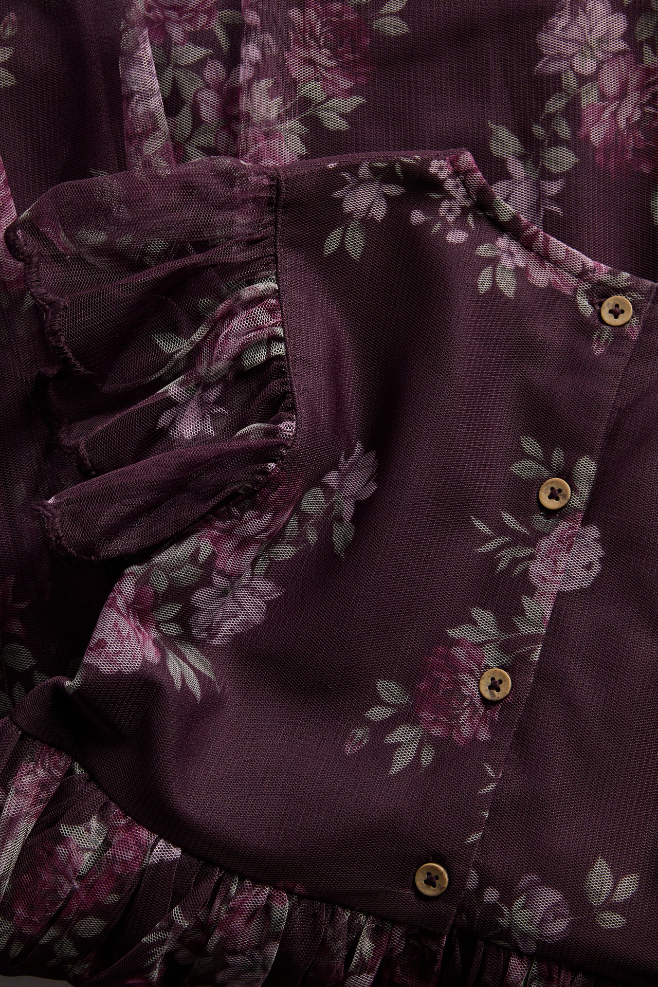 Mesh-Kleid mit Blumen - Lila - 5