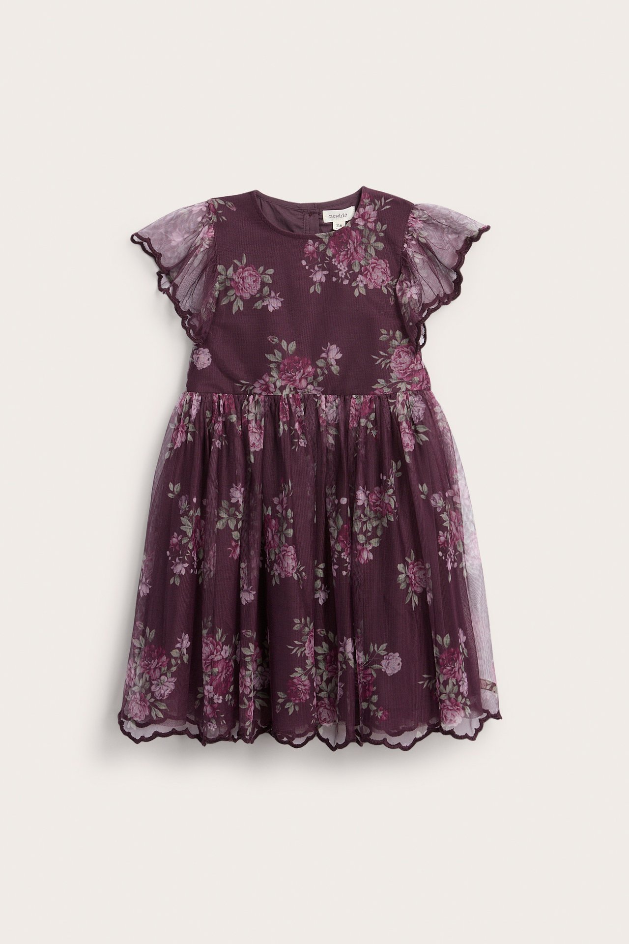 Mesh-Kleid mit Blumen