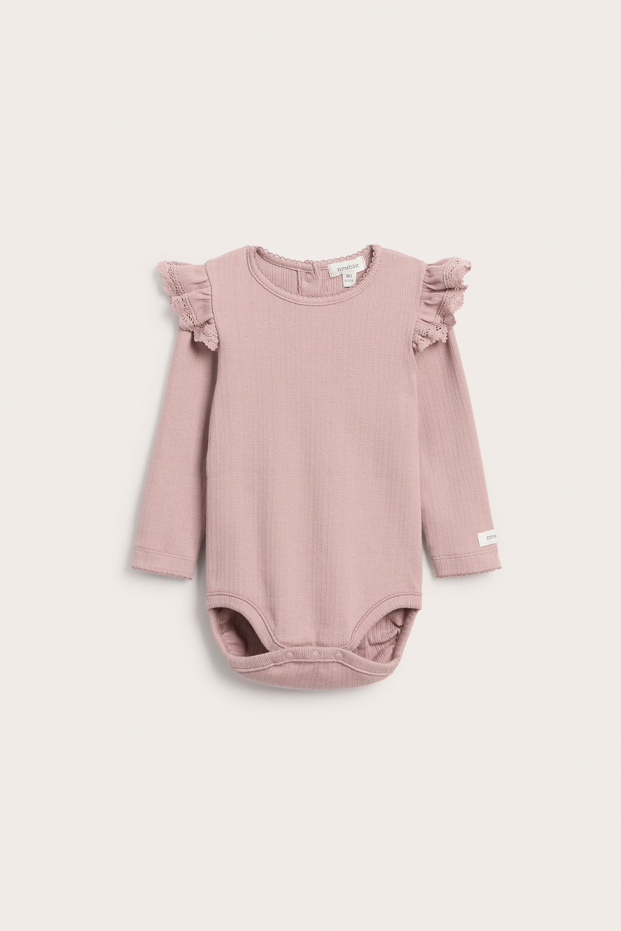 Ripp-Body mit Rüschen - Rosa - 1