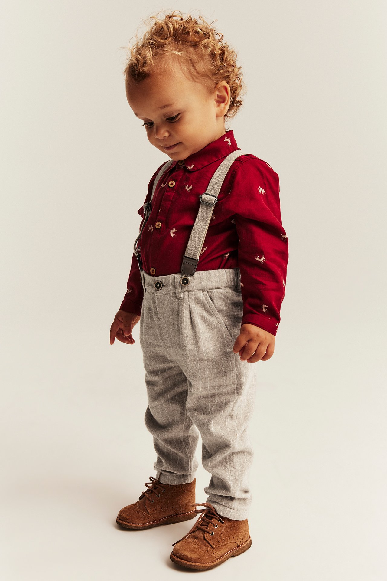 Woven pants with braces