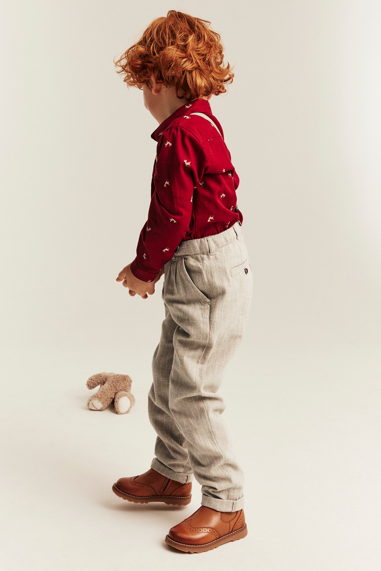 Woven pants with braces
