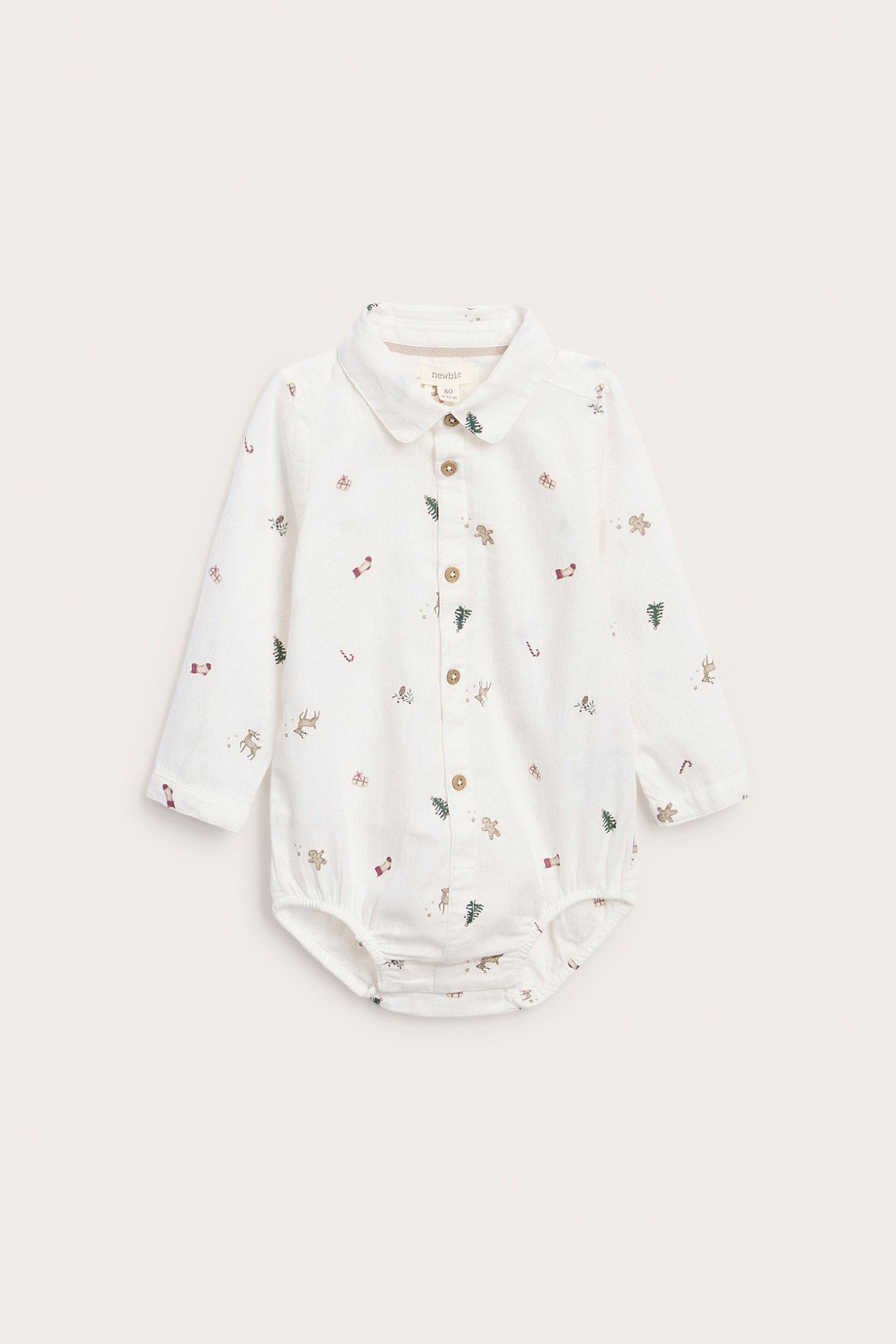 Patterned shirt bodysuit - Off-white - 2