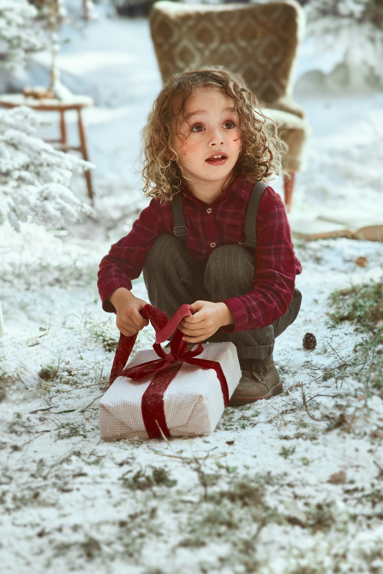 Plaid Christmas shirt with collar
