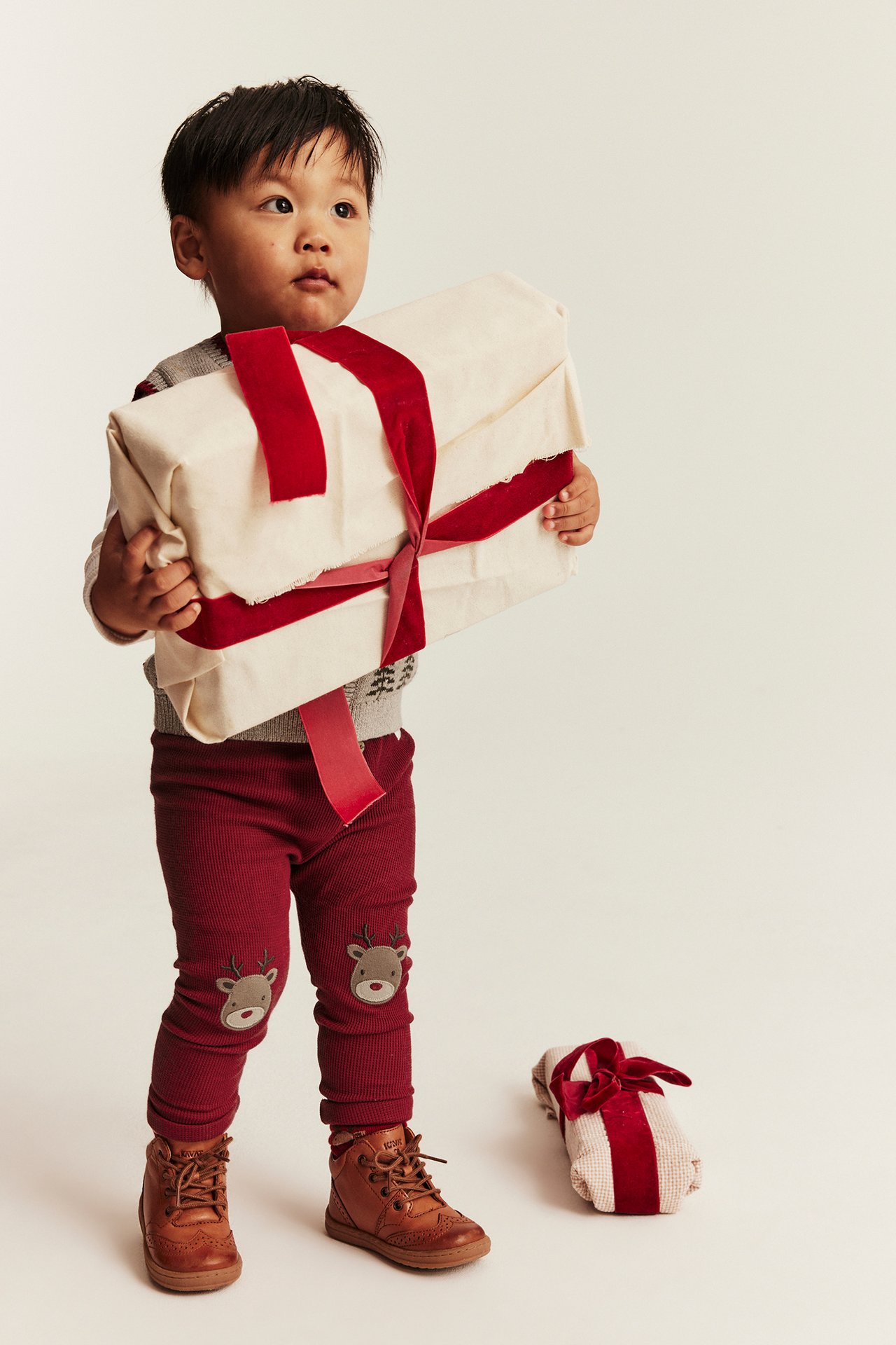 Leggings with festive detail - Red - 2