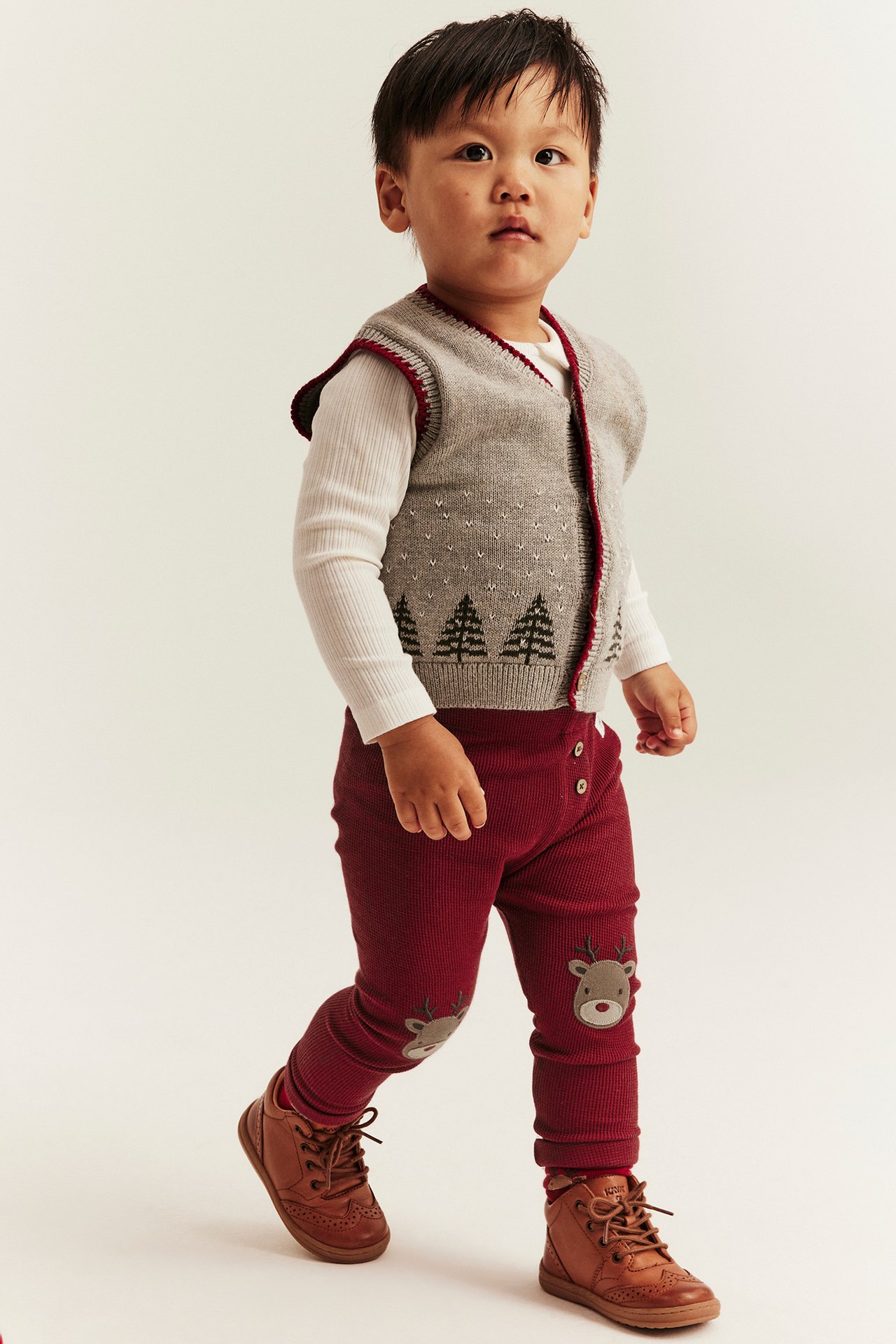 Leggings with festive detail - Red - 1
