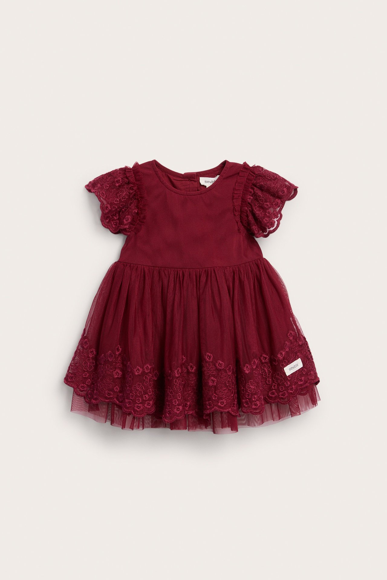 Mesh dress with embroidery