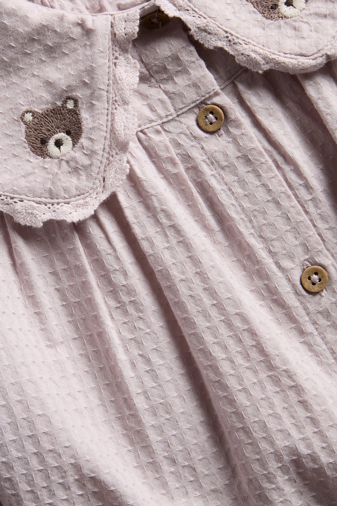 Bluse mit Spitzenkragen - Helllila - 6