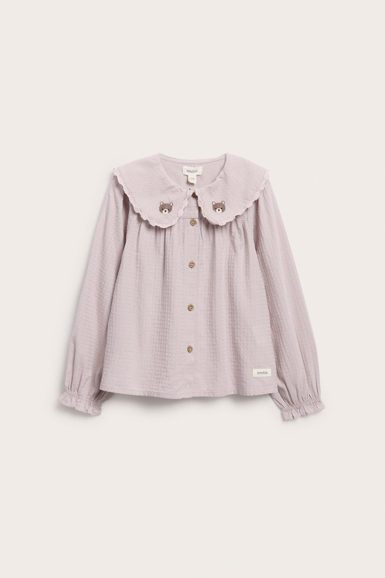 Bluse mit Spitzenkragen - Helllila - 2