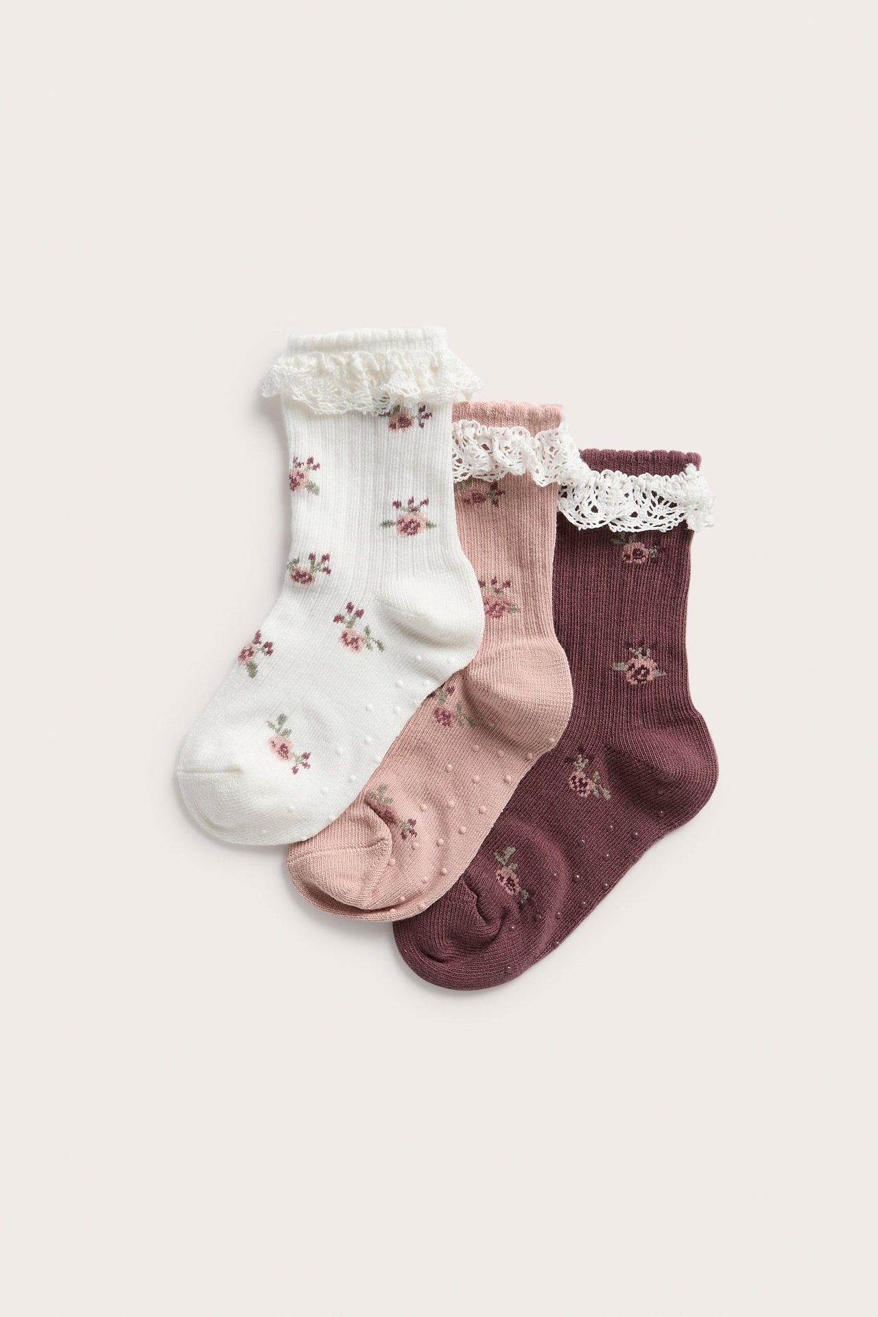 3-pack socks with flower
