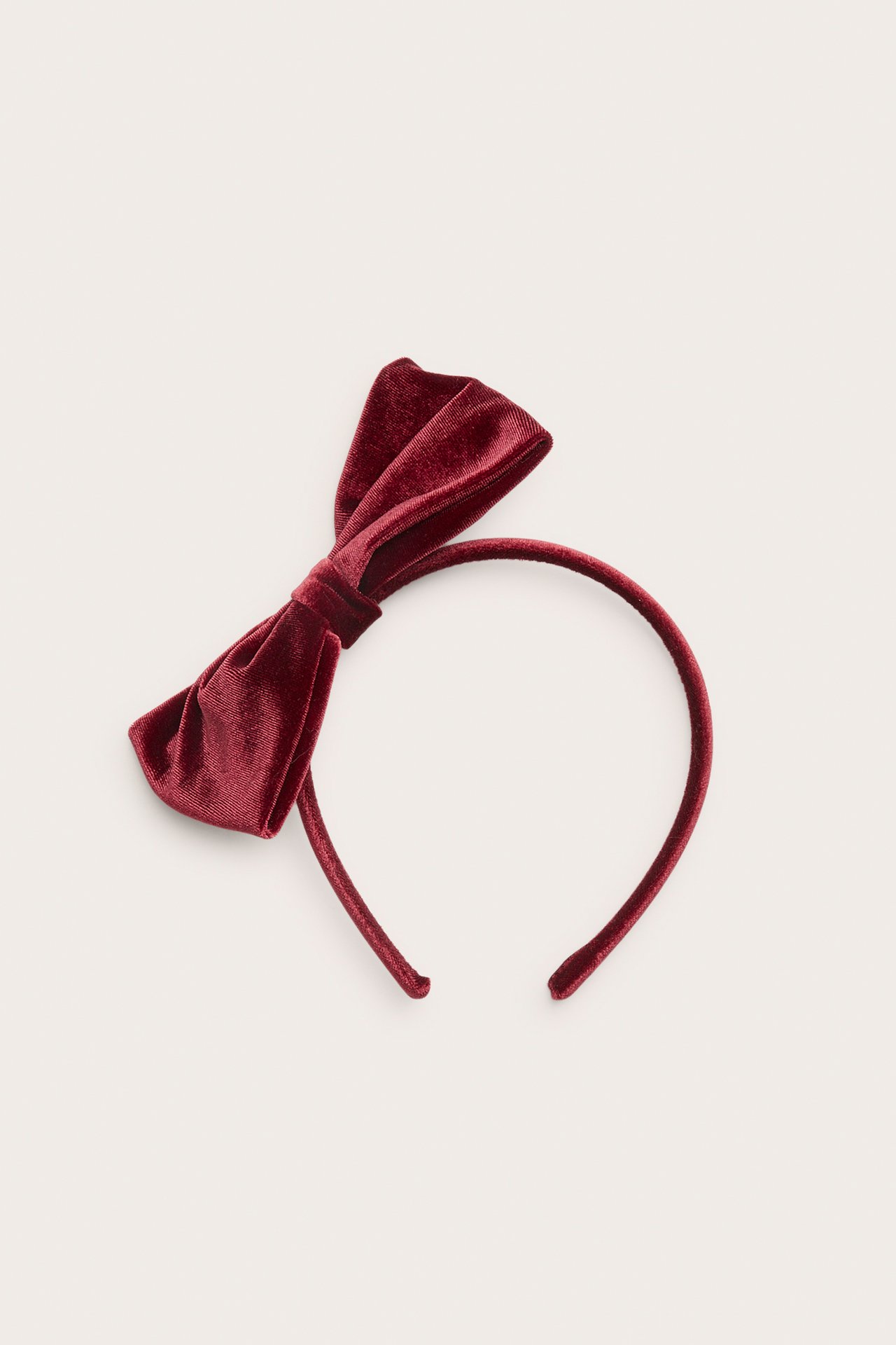 Haarreif mit Samtschleife - Rot - 1