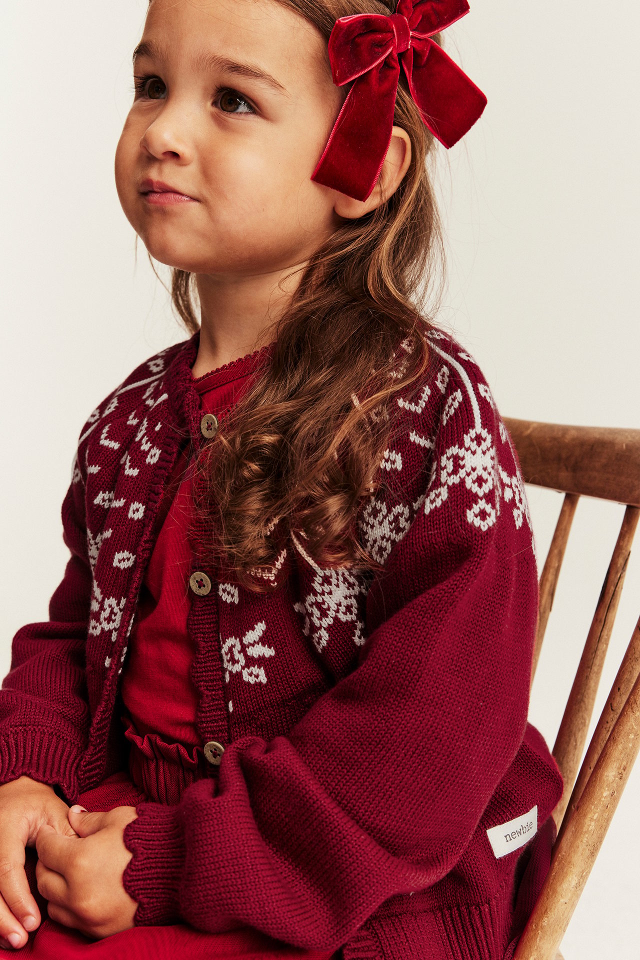 Jacquard Christmas cardigan - Red - 4