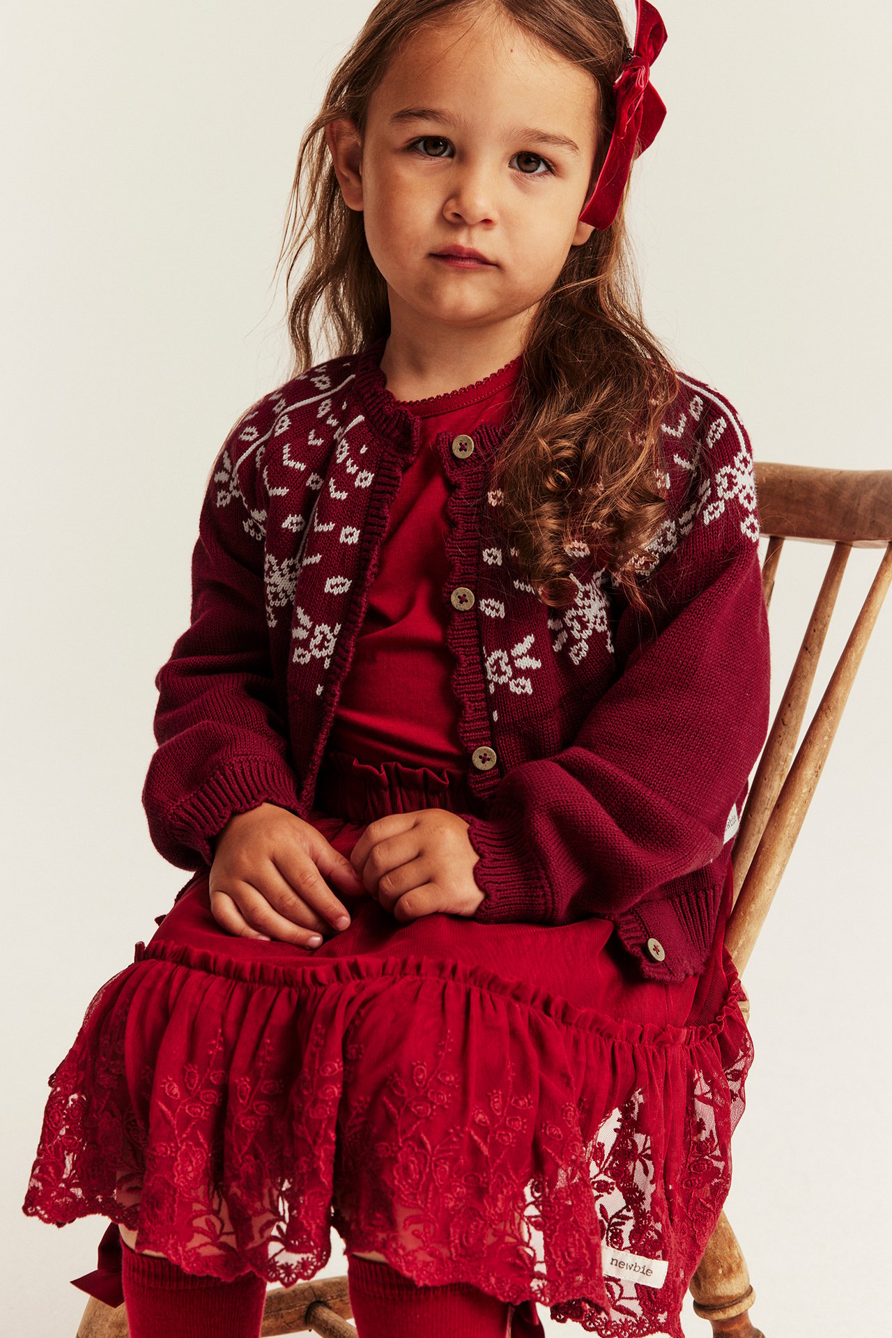Jacquard Christmas cardigan - Red - 5