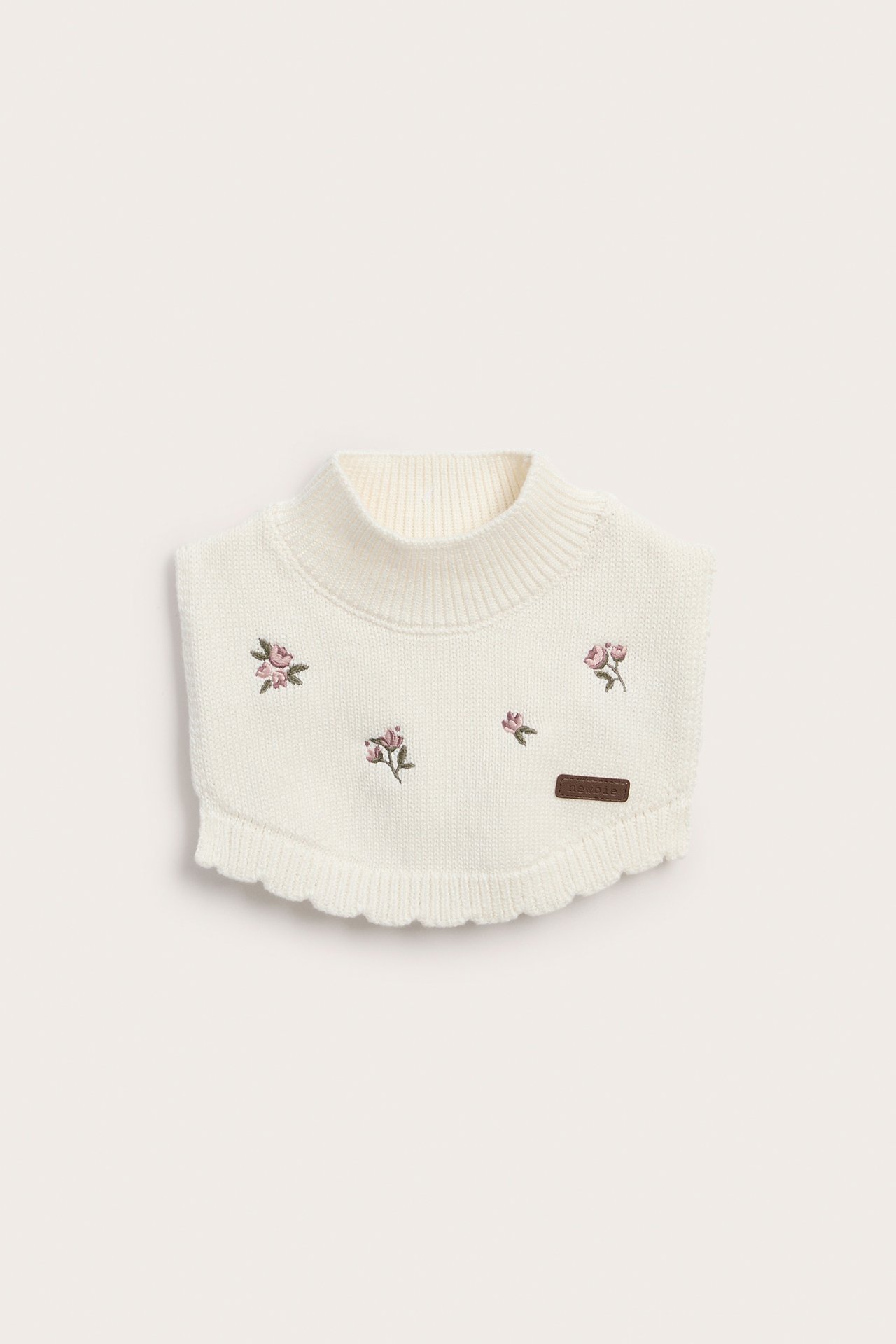 Floral knitted polo neck