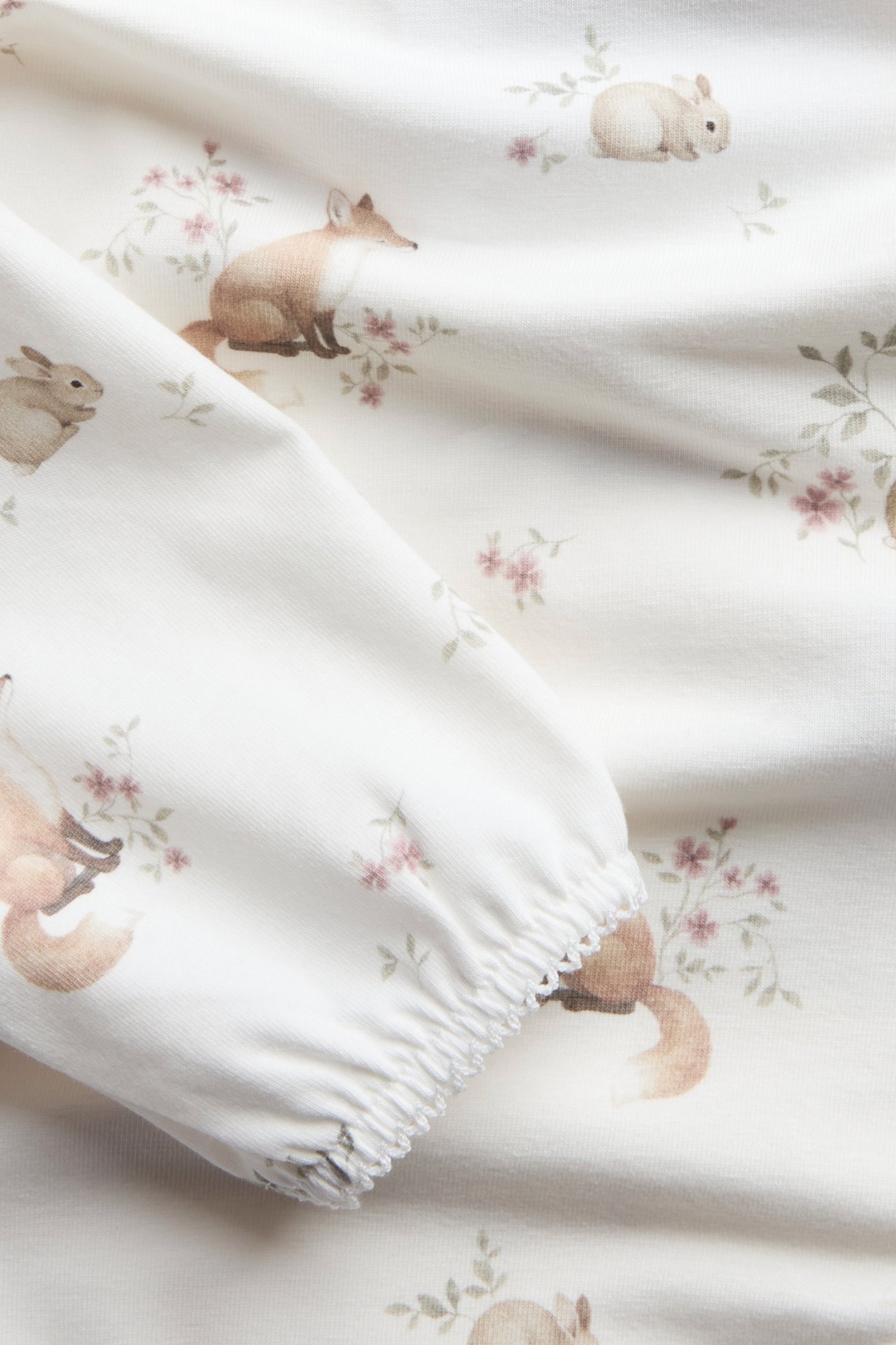Long sleeve patterned bodysuit - Off-white - 2