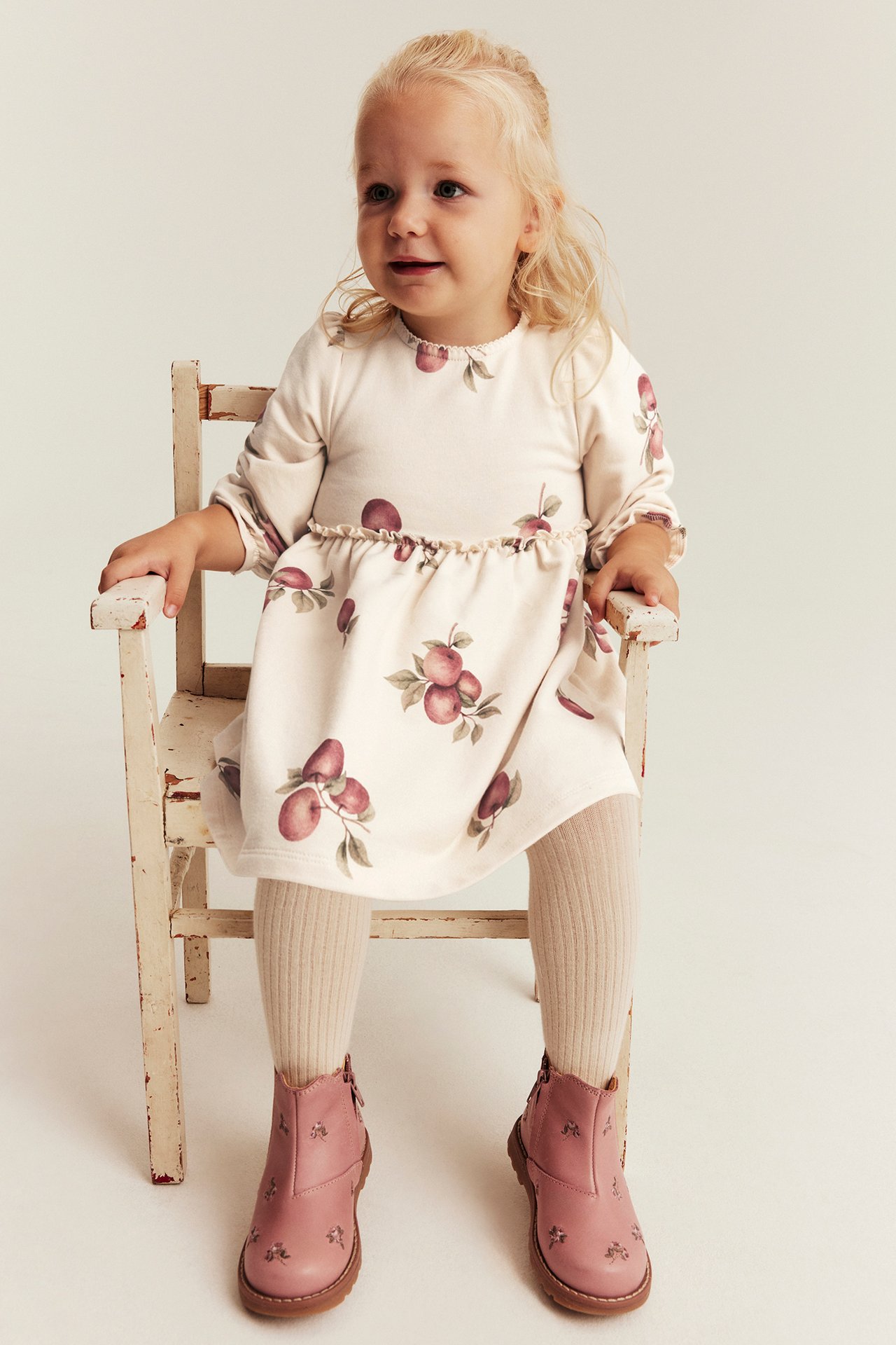 Dress with apple pattern