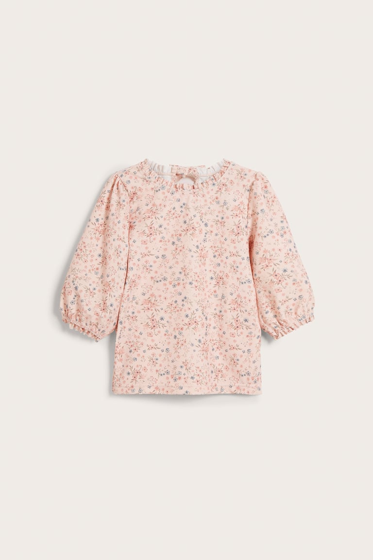 Floral UV suit with frill | Light yellow | Kids | Newbie