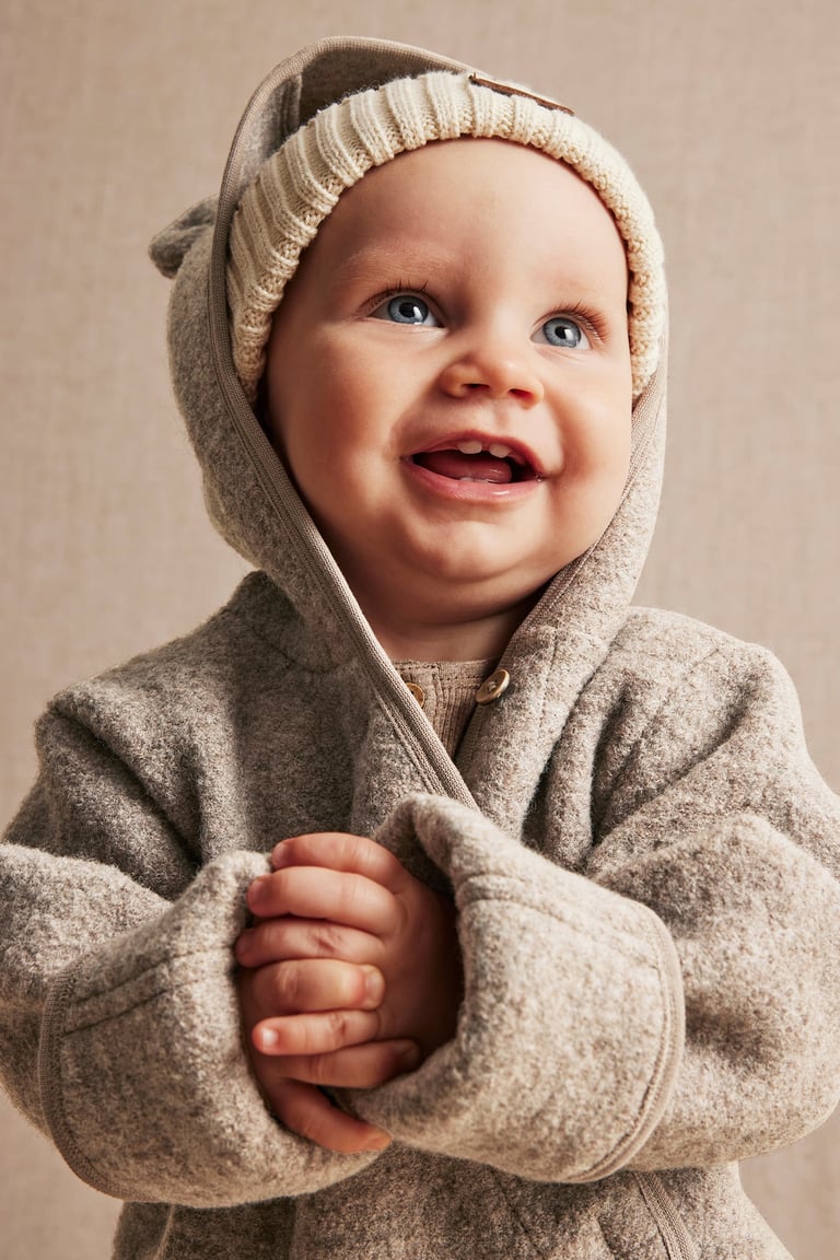 Wool coverall | Brown mélange | Baby | Newbie