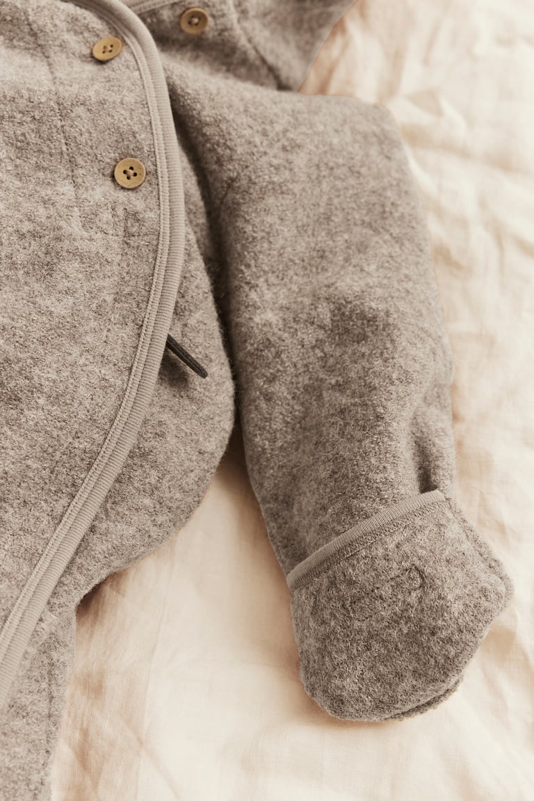 Wool coverall | Brown mélange | Baby | Newbie