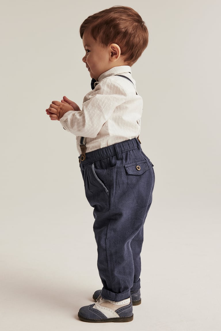 Suspender pants | Dark grey | Baby | Newbie