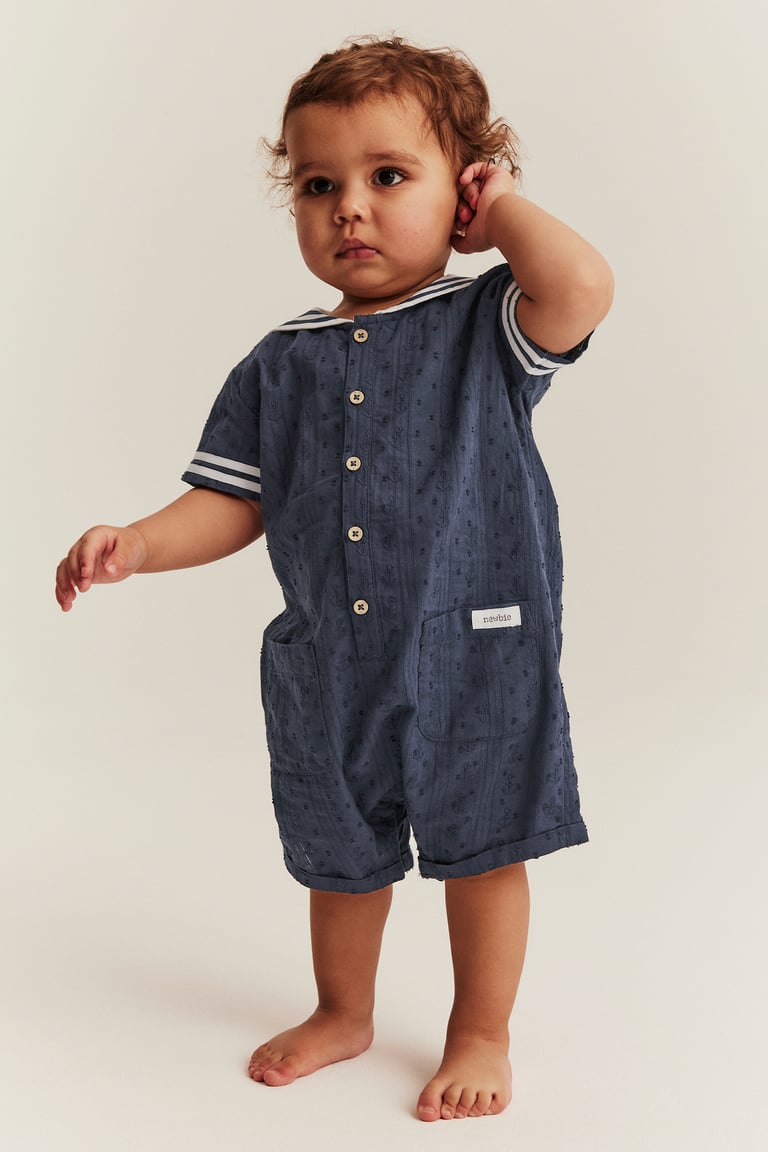 Playsuit with sailor collar | Dark blue | Baby | Newbie