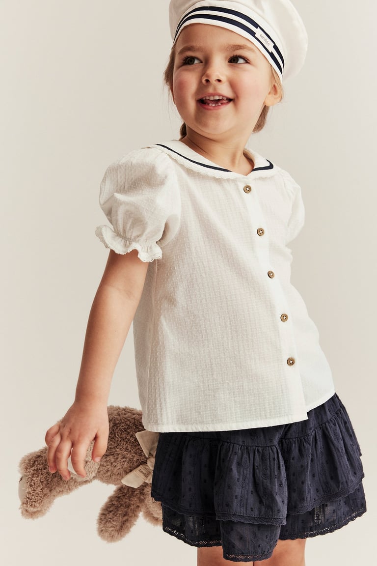 ★YOUTHBATH X SOUP★Lace sailor collar Sailor blouse with lace | Off-white | Kids | Newbie