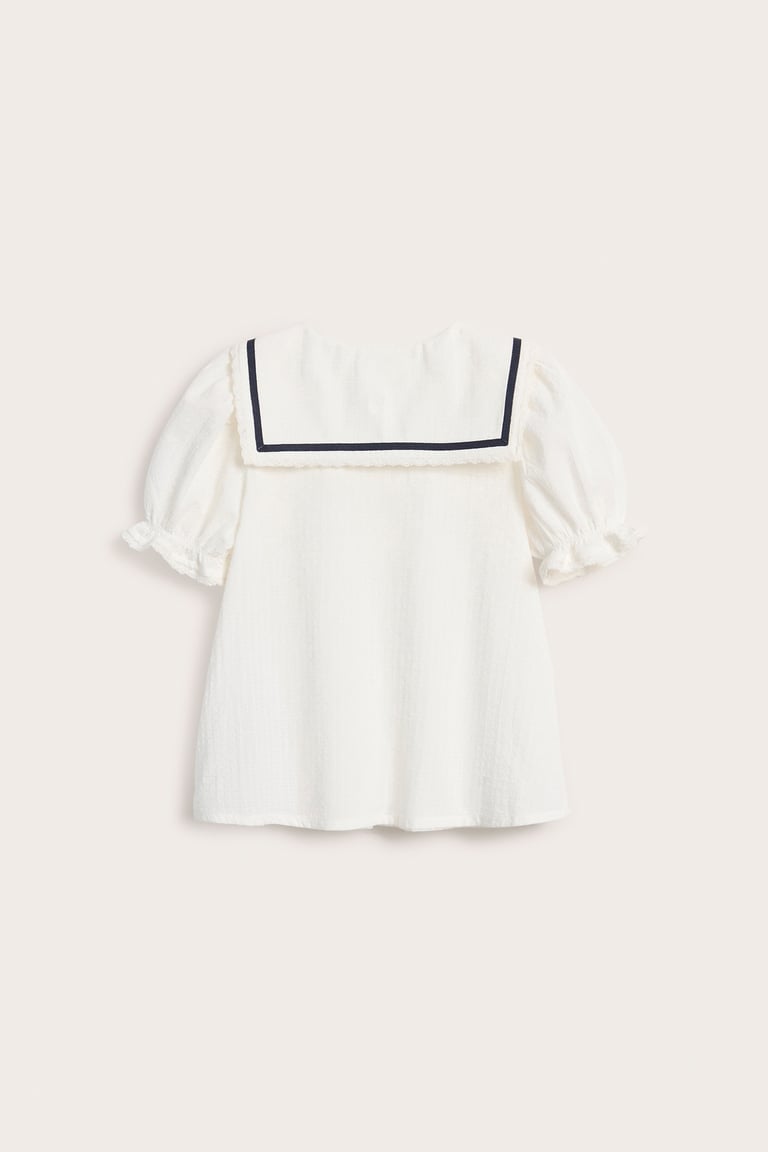 Sailor blouse with lace | Off-white | Kids | Newbie