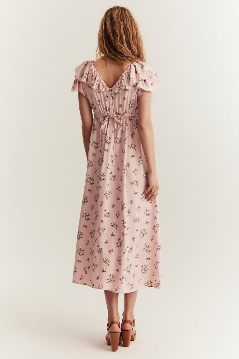 newbie レディースベージュ花柄ドレス Lサイズあり【ROBE de FLEURS/ローブドフルール】立体フラワー