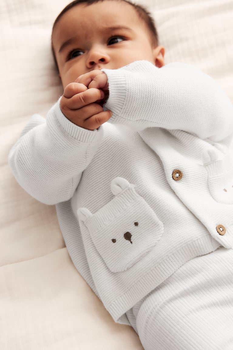 Cardigan with pockets | Off-white | Baby | Newbie